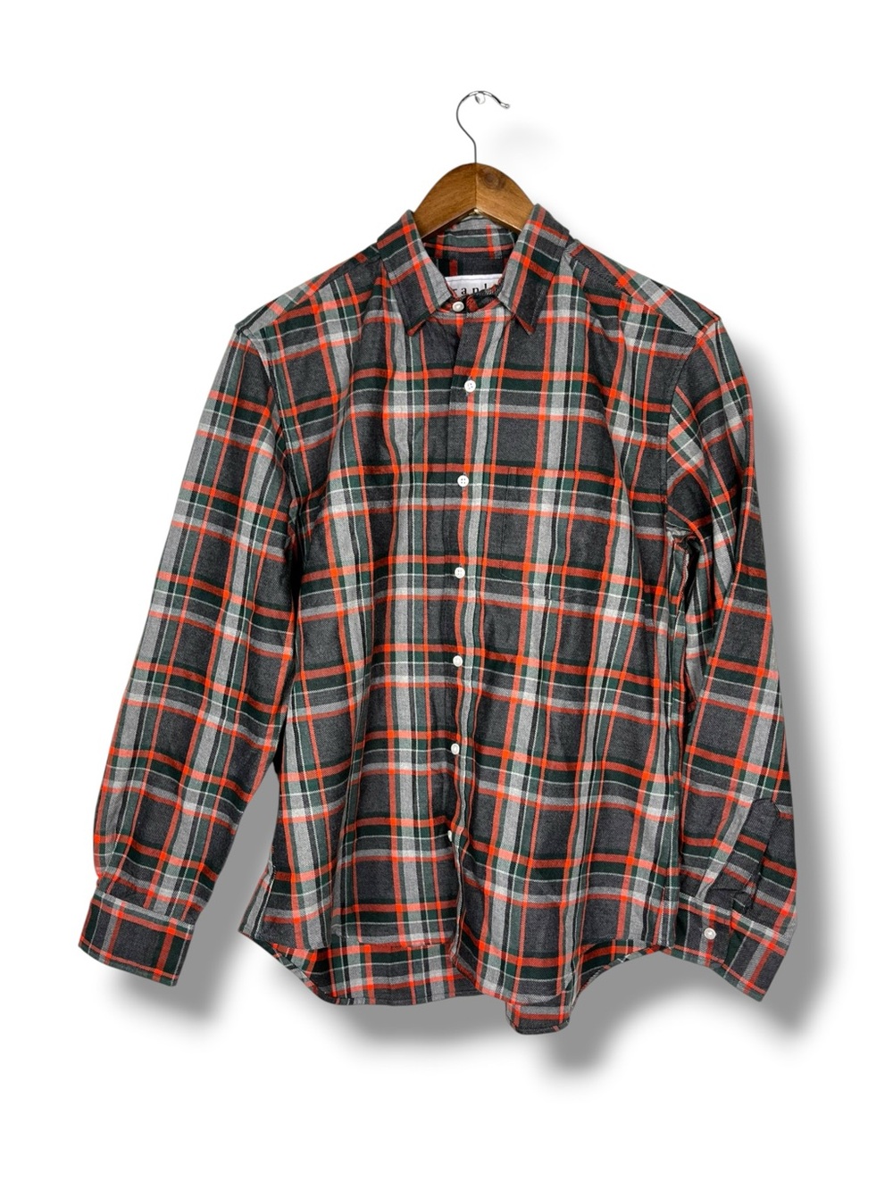 Frank & Eileen Don Plaid Long-Sleeve Flannel Button Down Shirt M Grey NWOT Grey